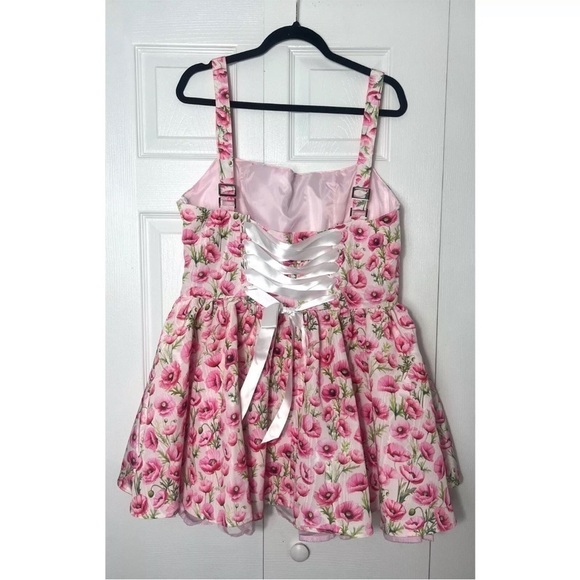 Sugar Thrillz Dolls Kill White Pink Floral Magic Moves Corset Dress Size XXL - Picture 8 of 9